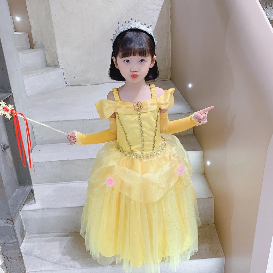 Disney Cinderela Princesa Cosplay Vestido Para Menina Crianças Vestido De  Baile Lantejoulas Carnaval Tutu Puff Malha Roupas Para Presente Aniversário  - Vestidos De Fantasia Para Crianças - AliExpress