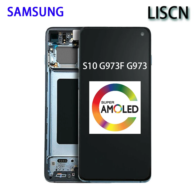 LISCN Супер AMOLED S10 lcd для SAMSUNG Galaxy S10 G973F G973 дисплей сенсорный экран дигитайзер замена сборка