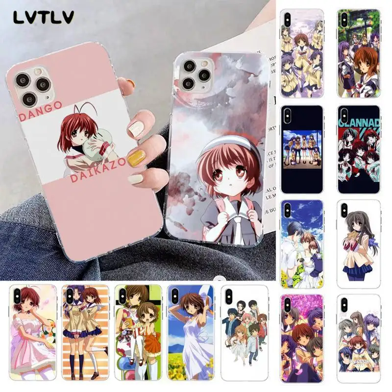 CLANNAD милые японские аниме DIY Окрашенные блестящие телефонные чехлы для iPhone 13 11 pro XS