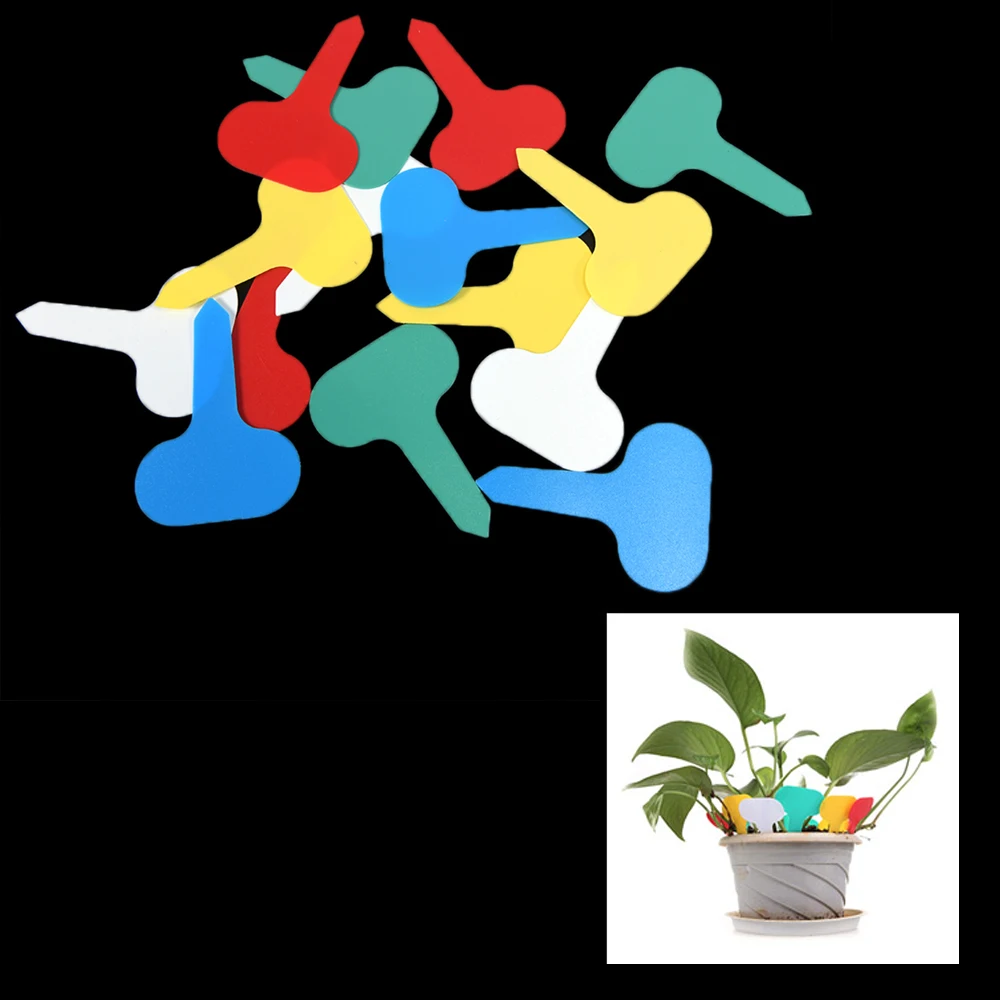 T-type Nursery Garden Plant Tag Flower Labels Plant Seed Label Pot Marker for Plants DIY Garden Tools Pot 100 Pcs plant labels