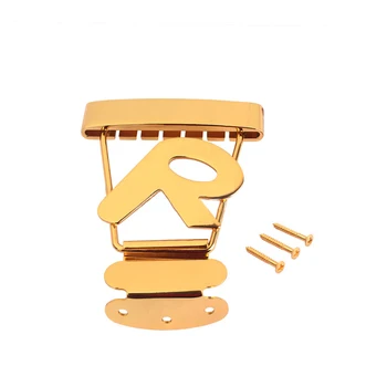 

6-String Short Trapeze Tailpiece Jazz Archtop Bass Guitar Bridge Goldenar