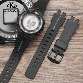 

PROTREK series PRW-3000\3100\6000\6100 Mountaineering silicone convex band Women silicone rubber watch bands 16mm Width for Gift