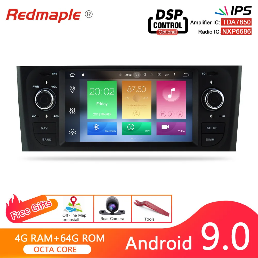 IPS 4G RAM Android 9 0 автомобильное радио GPS DVD Мультимедиа Стерео для Fiat Grande Punto Linea 2006 2012