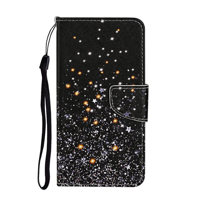 Elegant Painted Leather Wallet Flip Case - Premium Book-Style Cover