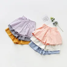 Детские хлопковые льняные шорты; летняя тонкая одежда для малышей; коллекция года; детская одежда; модные стильные спортивные шорты для девочек; леггинсы для пляжа