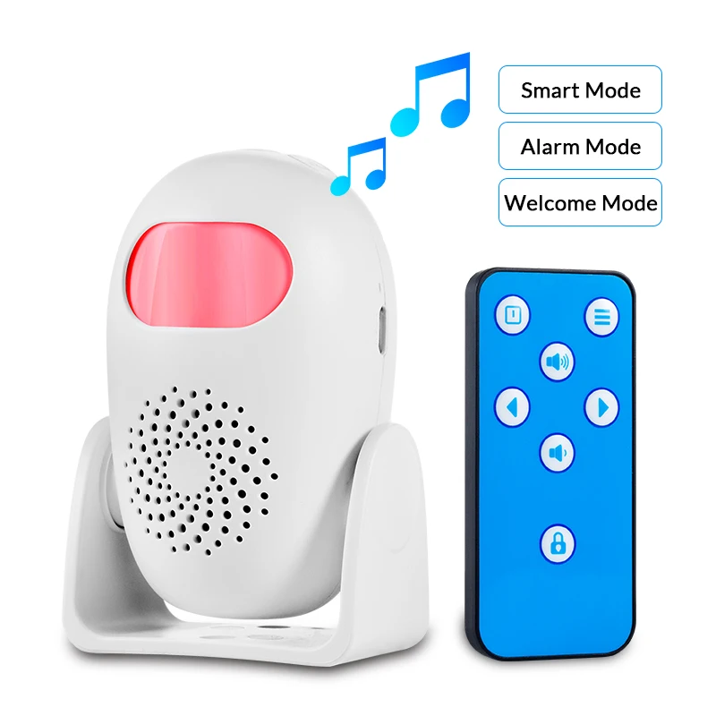 Security Alarm Welcome Motion Detection Remote Control 100dB Three Modes 11 Types of Welcome Words Doorbell With Remote Controll