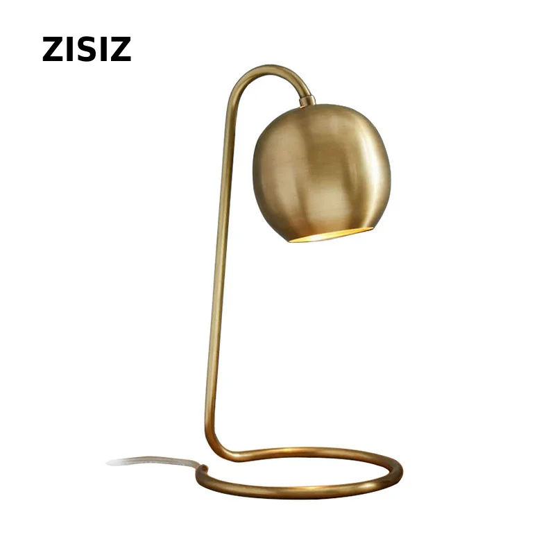 

Copper Table Lamps Nordic Home Bedroom Decoration Lamp Simple Lamparas LED Light Fixtures for Study Room Bedside Lampen