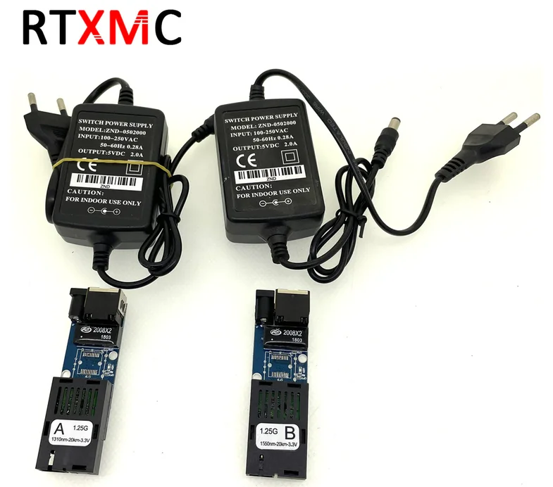 Миниатюрный волоконный Ethernet-медиа-конвейер печатная плата с модулем 1X9 A 1310nm B 1550nm