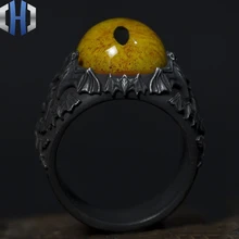 Дизайн ручной работы серебряное кольцо ночной дух Кольцо Кошачий глаз кольцо Личность кольцо «летучая мышь»