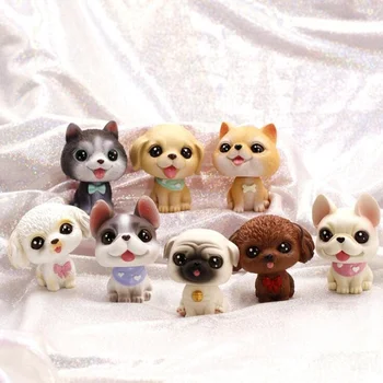 

8 Design Cute Doll Shaking Head Mini Dog Ornaments Car Interior Decorations Auto Interior Dashboard Bobble Auto Accessories