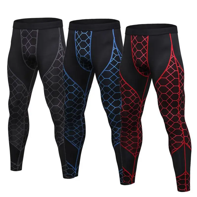 Новые мужские Спортивные Компрессионные брюки длинные брюки базовый слой обтягивающие тонкие эластичные спортивные лосины для бега тренировки плюс размер S-2XL