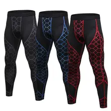 Новые мужские Спортивные Компрессионные брюки длинные брюки базовый слой обтягивающие тонкие эластичные спортивные лосины для бега тренировки плюс размер S-2XL