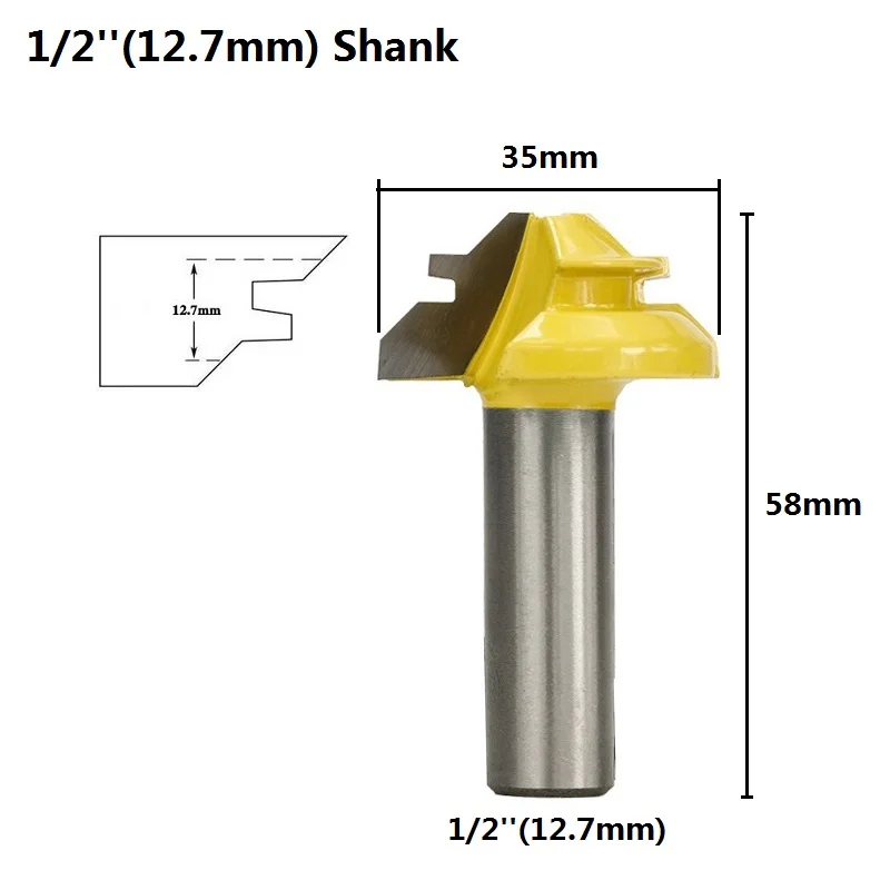 1 шт. 45 градусов замок Торцовочная фреза 12,7 мм хвостовик фреза по дереву для соединения шип-паз резак Вольфрам кобальтовый сплав древесины фреза