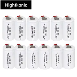 Nightkonic 12 шт./лот SC батарея 2200 мАч перезаряжаемые subc батарея замена 1,2 В в с tab для makita dewalt для bosch