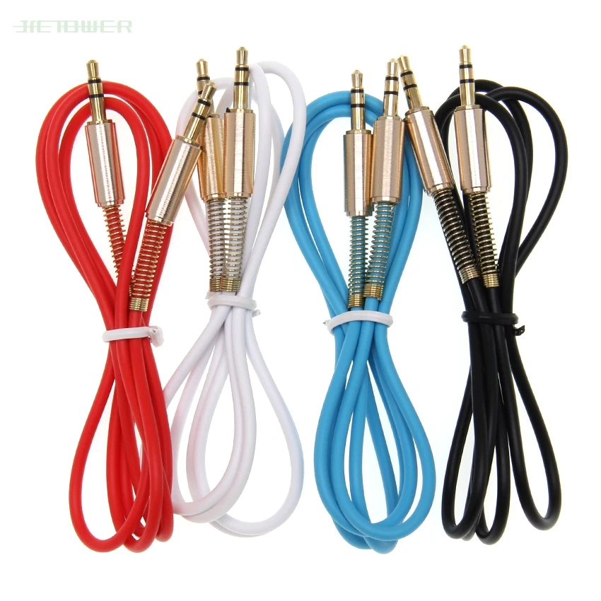 AUX Cord Spring Cable for iPhone Car Headphone Speaker Jack To Jack Audio Cable 3 5mm Male to Male AUX Cable wholesale 300pcs