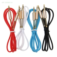 AUX Cord Spring Cable for iPhone Car Headphone Speaker Jack To Jack Audio Cable 3 5mm Male to Male AUX Cable wholesale 300pcs