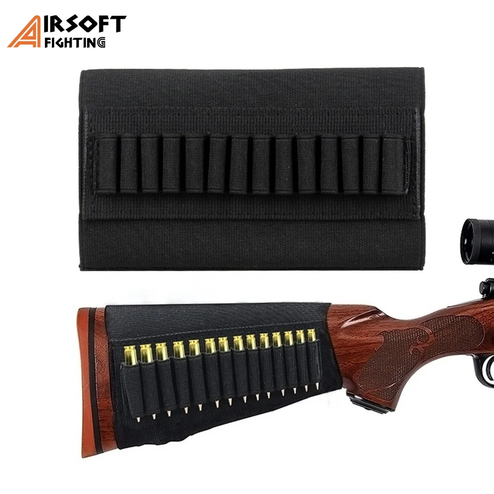 Tactical Buttstock 5.56 Ammo Holder Gun Rifle Stock Ammo Pouch 14 Shell