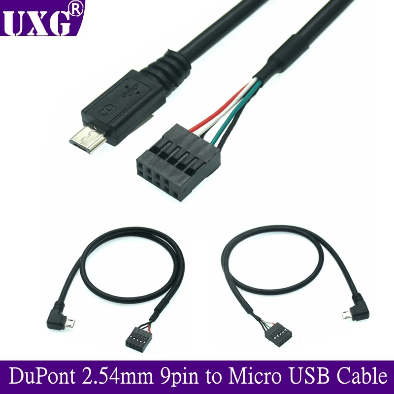 Pc Computer Motherboard 9p To Micro Usb To Dupont 2.54mm 5pin Dupont Usb To  Micro Usb Data Cord Aluminum Foil + Woven Mesh Cable - Pc Hardware Cables &  Adapters - AliExpress