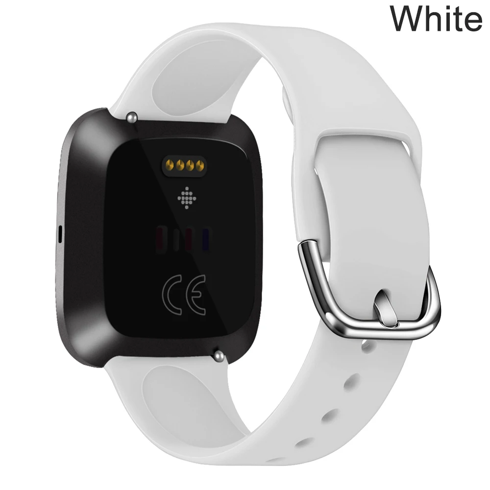 Спортивные часы ремешок для Fitbit Versa Классический мягкий силиконовый браслет на запястье умные часы сменный ремешок для Fitbit Versa 2 1 - Цвет: White