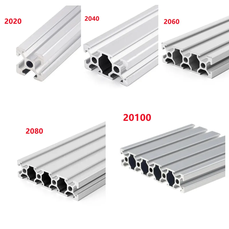 Alumínio Perfil de Extrusão de 100 Mm500 mm Comprimento do Trilho Linear para Faça Você Mesmo Impressora 3d Bancada Cnc Peças Lote 2023 2040 2060 2080 20100