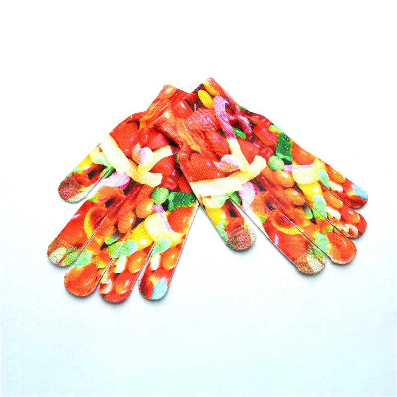 fruit BalleenShiny/Детские перчатки с забавным принтом, 3D Мультяшные животные, полный палец, варежки, детские Осенние перчатки, подарки для мальчиков и девочек - Цвет: fruit