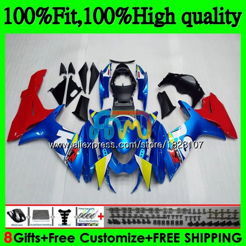 Цвет: Синий впрыска топлива для SUZUKI GSXR 600 750 GSXR750, возрастом 11, 12, 13, 14, 15, 39BS. 42 K11 GSXR600 2011 2012 2013 обтекатель - Цвет: No. 1
