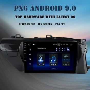 

10.2" IPS Android 9.0 Car radio for Toyota Hilux 2016 2017 2018 GPS navigation 2 din player PX6 DSP HDMI 4GB+64GB bluetooth wifi