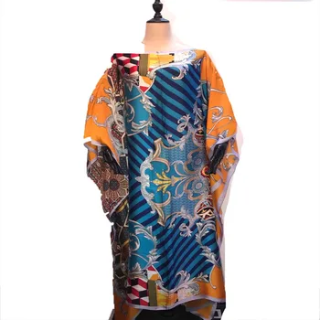 

Hot Sale Malaysia Style Silk Kaftan Dresses For women Length 132 cm Butline 132 cm Summer Boubou women dresses African dresses