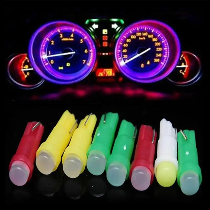 10 шт. Автомобильный интерьер T5 Led 1 SMD DC 12 В светильник Керамическая, для приборной панели манометр инструмент керамический авто боковой Клин светильник лампа