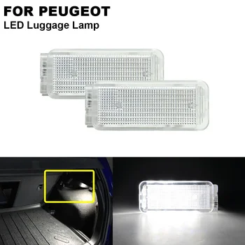 

2PCS White Footwell Luggage Trunk Boot Glove Box LED Light For PEUGEOT 1007 206 207 306 307 308 406 407 607 1999-2010 806 04-10