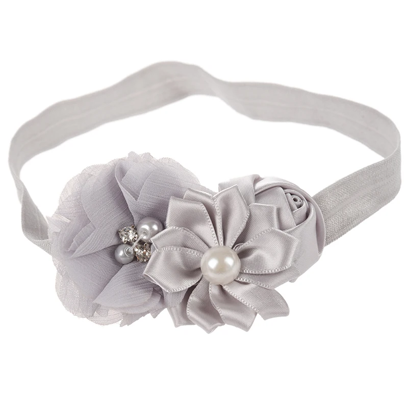 

Baby Girl Headband Infant Chiffon Headdress Faux Pearl Hairband (Ivory)