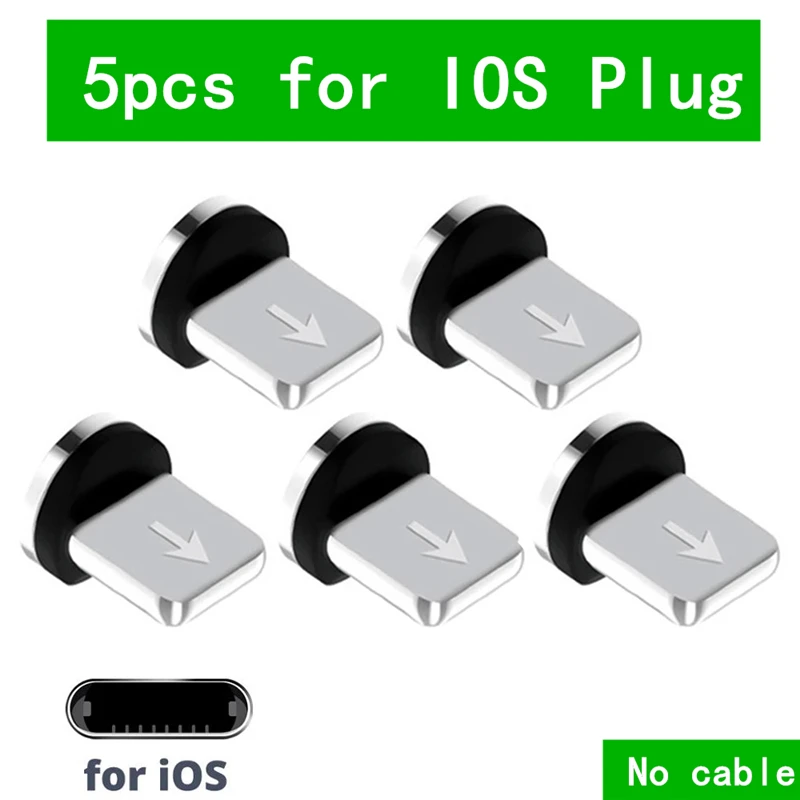 Round Magnetic Cable plug 8 Pin Type C Micro USB C Plugs Fast Charging Phone Magnet Charger Plug For iPhone 1m line chargering