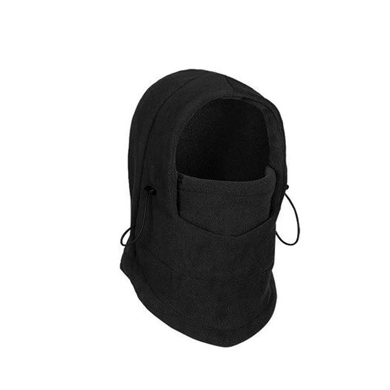 Полнолицевая маска 3 отверстия Балаклава вязаная шапка зима стрейч Снежная Маска Шапочка шапка мужская теплая маска для лица черная - Цвет: Black