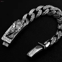 Стиль Модный S925 мужской серебряный браслет Модный дракон чешуя мужской браслет ретро Дракон тайский серебряный браслет для мужчин