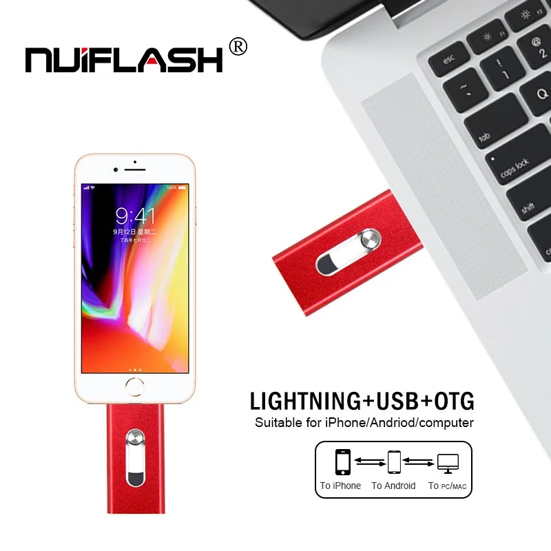 Для iPhone X/8/7/7 Plus/6 Plus/6s/5 ipad USB флэш-накопитель металлический флэш-накопитель 8 Гб оперативной памяти, 16 Гб встроенной памяти, 32 ГБ, 64 ГБ, 128 Гб карта памяти micro usb ключ u диск