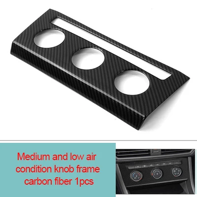 ac knob frame Для фары для Volkswagen Jetta Sagitar углеродное волокно средний и низкий Кондиционер Ручка рама 1 шт - Цвет: ac knob frame