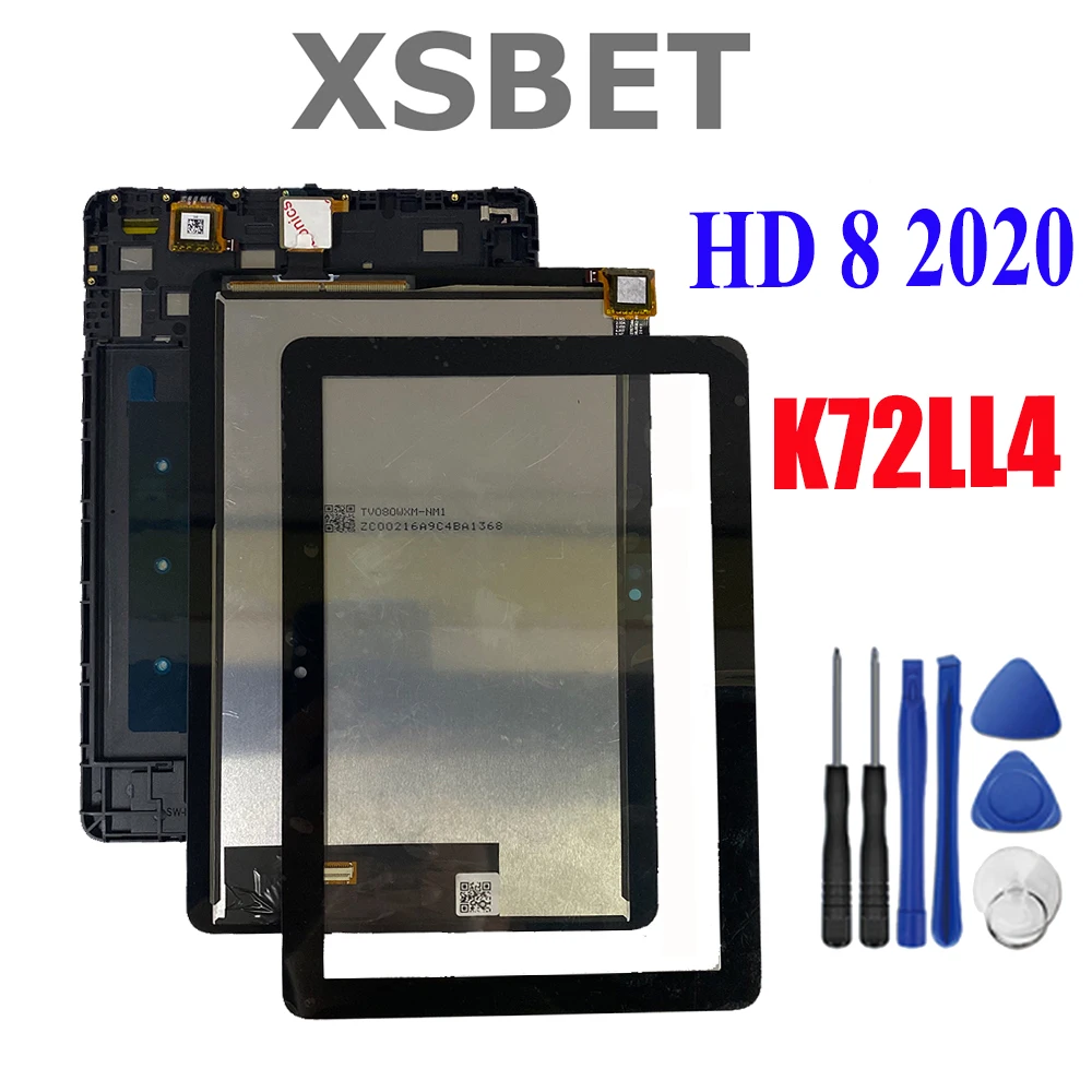 For Amazon Fire HD 8 2020 10th Gen K72LL4 LCD Display Touch Screen