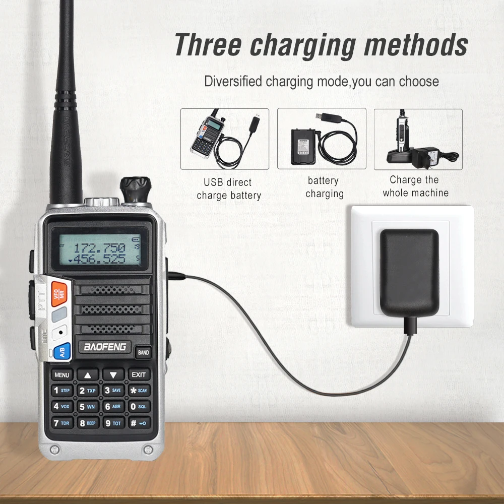 NEW Tri-Band BaoFeng UV-5R Pro Walkie Talkie 8W Powerful Two Way Radio 200-260MHz HF FM Transceiver UV 5R Upgrade CB Ham Radio