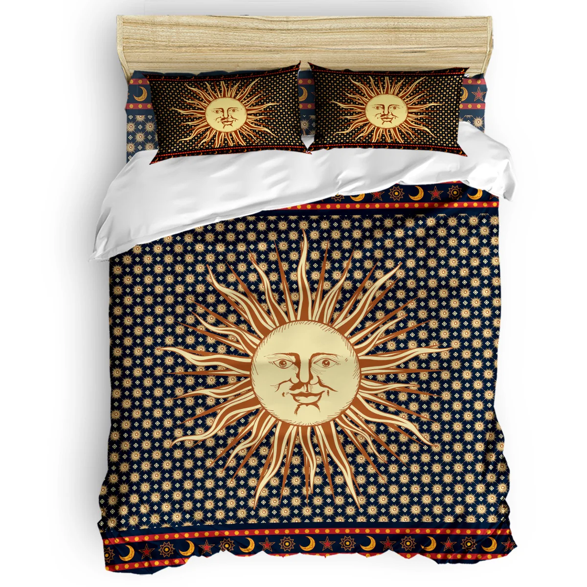 

Indian Mandala Solar Celestial Body Printing Custom Bedding Set 3D Digital Printing Christmas Bedding Set US KING QUEEN