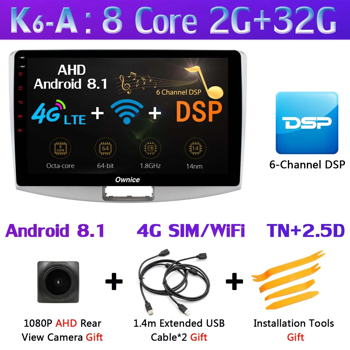 360 ° камера 4G WiFi Android 9,0 4G+ 64G DSP SPDIF CarPlay Автомобильный мультимедийный плеер для VW Passat B6 B7 Passat CC gps навигация радио - Цвет: K6-A