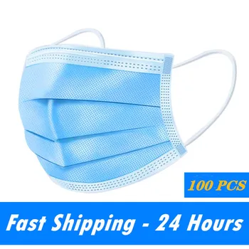 

100 Pcs 3 Layer Disposable Mask Non-woven Mascarillas Dust Face Mask Thickened Disposable Mouth Mask Dust Filter Safety mascaras