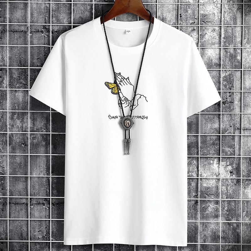 

2021 Newest T Shirt for Men Clothing Fitness Black O Neck AnimeMan T-shirt For Male Oversized S-6XL New Men T-shirts Goth Punk
