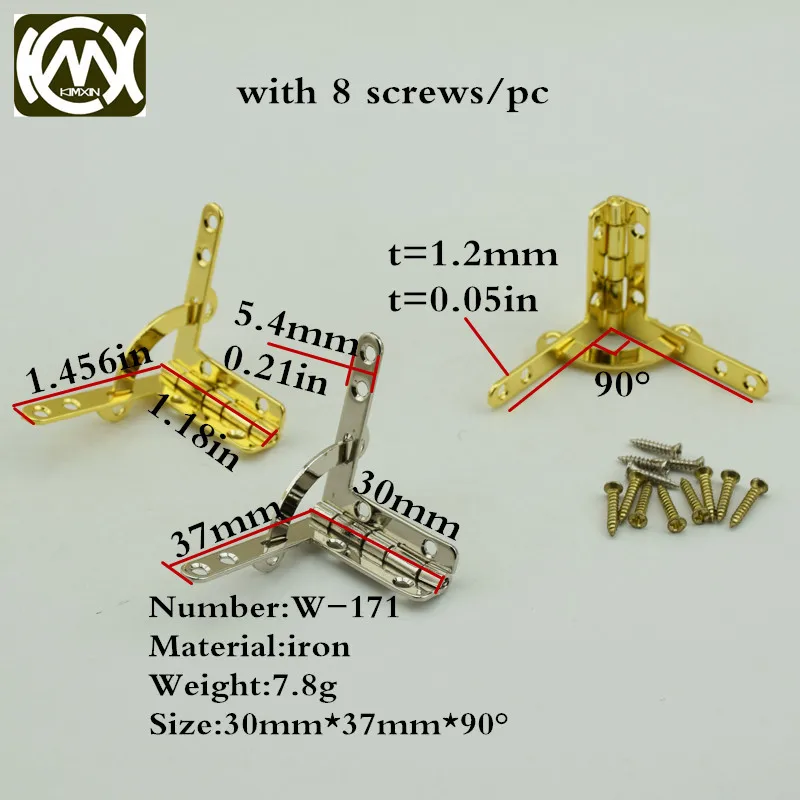 Currently Available Wholesale New Style Qizi Small Hinges Iron Unilateral Diplopore Fixed Stronger Gold And Silver Two-color Cur