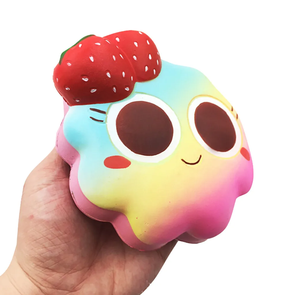 Cartoon Strawberry Cake Slow Rising Decompression Toy mood Cure Gifts Stress Relief novelty Fun Toys Gift for Children #B