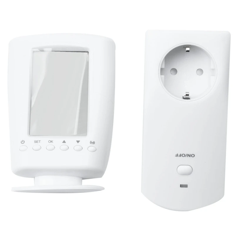 TS 2000 Programmable Wireless Thermostat Socket White Lcd Home ligent