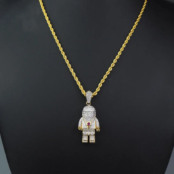 Высококачественный инкрустированный цирконием робот астронавт хип-хоп