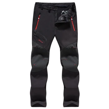 

New Winter Fishing Waterproof Camping Trekking Fleece Inside Outdoor Hiking Pants Climbing Skiing Softshell Trouser Travel 6XL