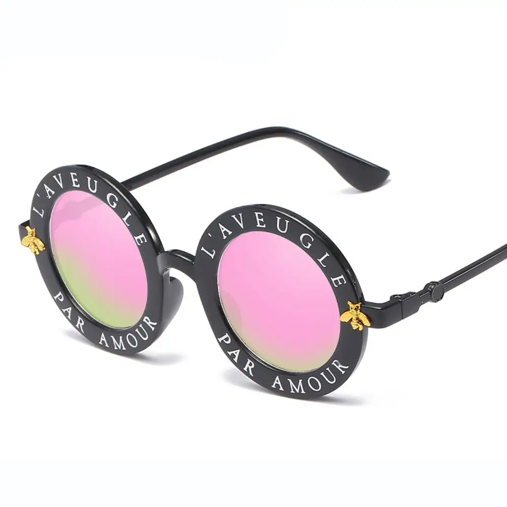 SKYWAY Fashion Alphabet Bee Sunglasses Vintage Round Women Men Unisex UV400 PC Sun Glasses