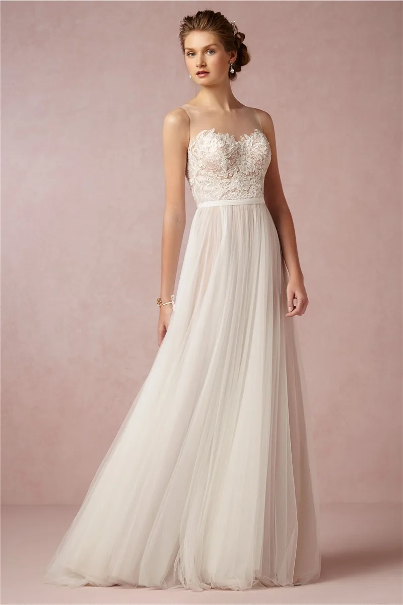Манса Vestido De Novia модное кружевное пляжное свадебное платье сексуальное С Открытой Спиной Длинное Тюлевое свадебное платье винтажные Свадебные платья