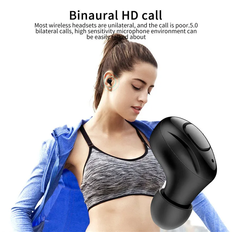 Мини беспроводные Bluetooth наушники спортивные BT5.0 беспроводной зарядный чехол двойная стереогарнитура Fone De Ouvido 40NOV20